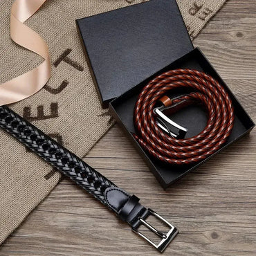 Ceinture en cuir véritable pour hommes et femmes – Grande boucle en métal