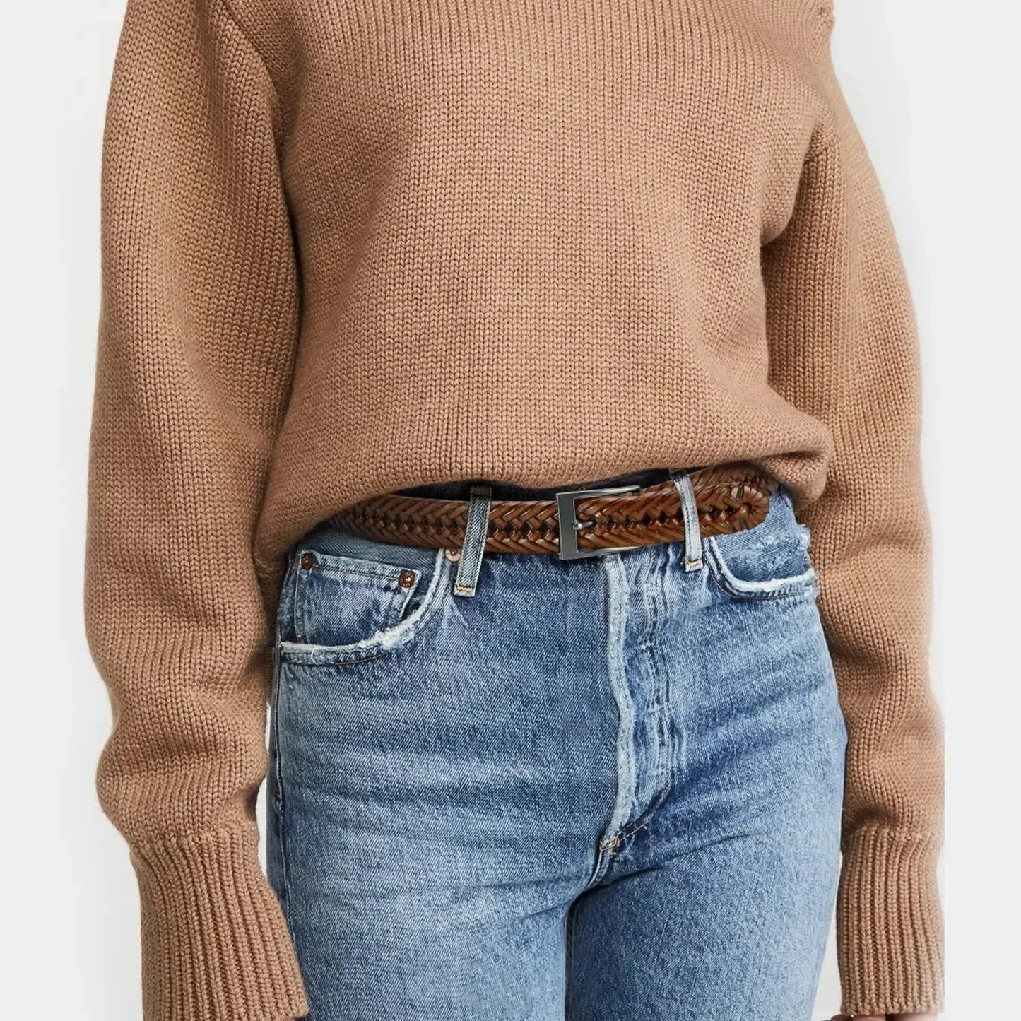 Ceinture en cuir véritable pour hommes et femmes – Grande boucle en métal