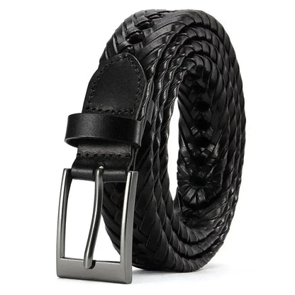 Ceinture en cuir véritable pour hommes et femmes – Grande boucle en métal