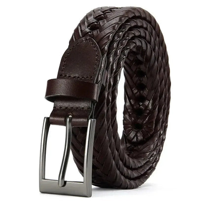 Ceinture en cuir véritable pour hommes et femmes – Grande boucle en métal