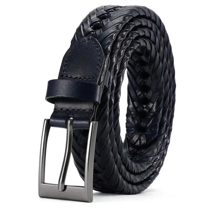 Ceinture en cuir véritable pour hommes et femmes – Grande boucle en métal
