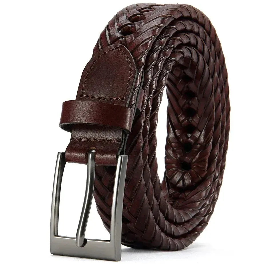 Ceinture en cuir véritable pour hommes et femmes – Grande boucle en métal