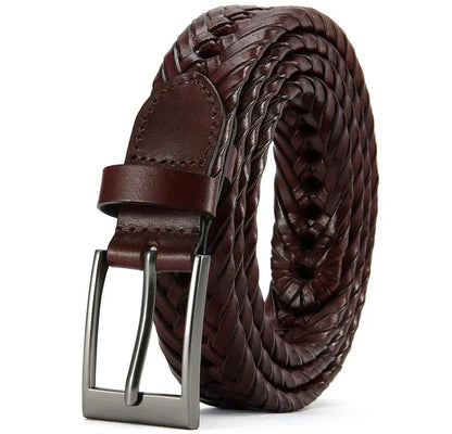 Ceinture en cuir véritable pour hommes et femmes – Grande boucle en métal