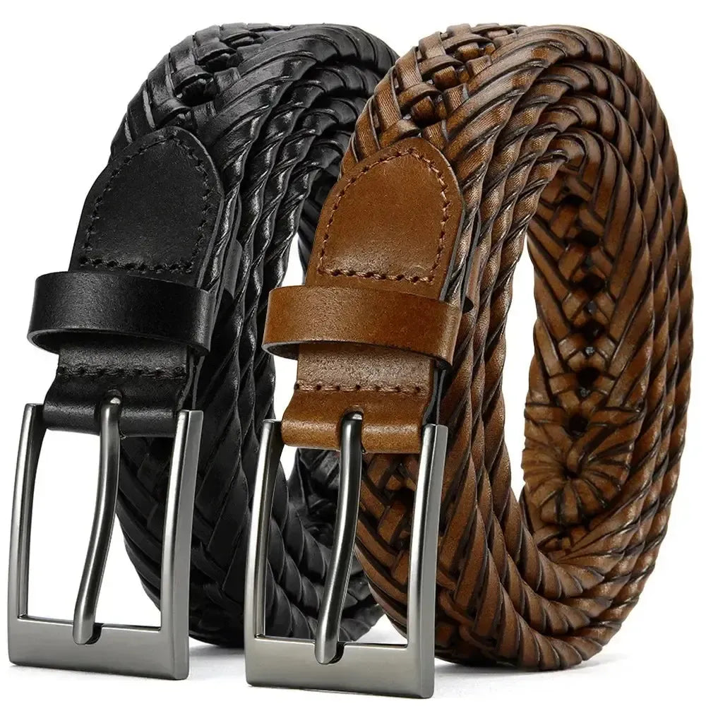 Ceinture en cuir véritable pour hommes et femmes – Grande boucle en métal