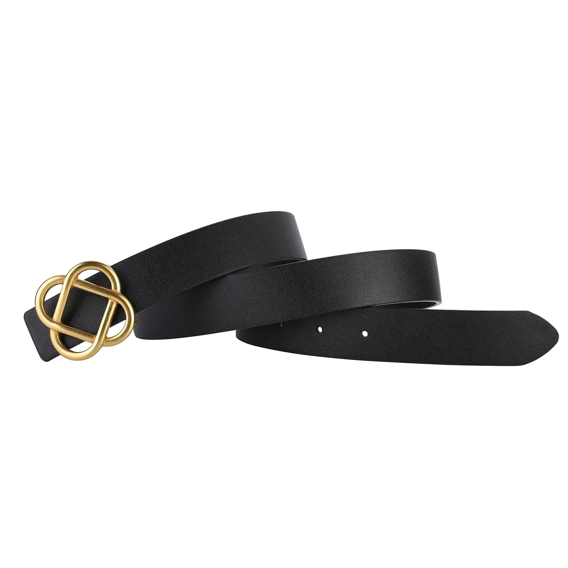 Ceinture en daim pour femme – Style vintage avec boucle dorée rétro