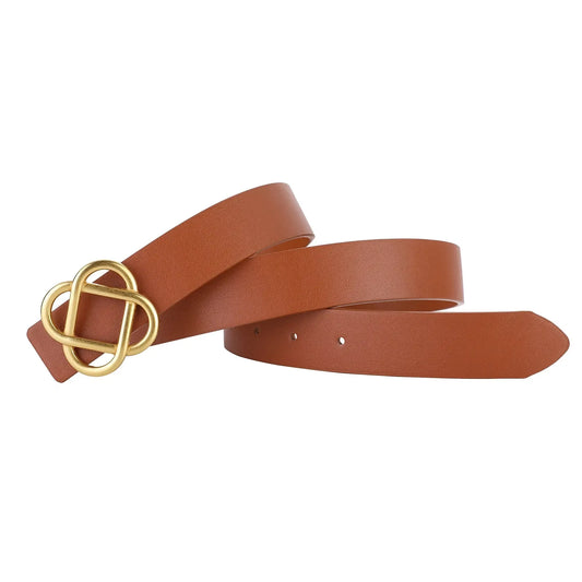 Ceinture en daim pour femme – Style vintage avec boucle dorée rétro