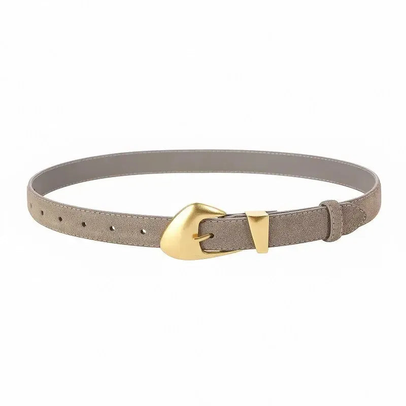 Ceinture en daim pour femme avec boucle dorée
