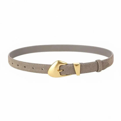 Ceinture en daim pour femme avec boucle dorée