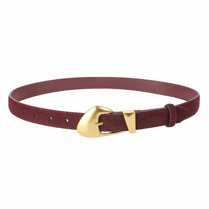 Ceinture en daim pour femme avec boucle dorée
