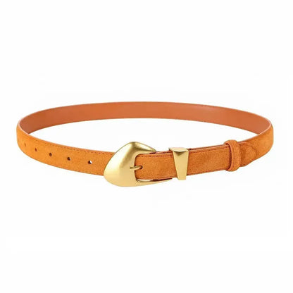 Ceinture en daim pour femme avec boucle dorée