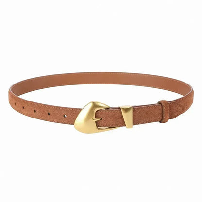 Ceinture en daim pour femme avec boucle dorée