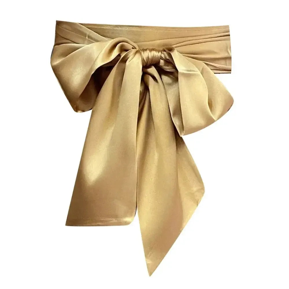 Ceinture en satin pour Femme avec Nœud Papillon