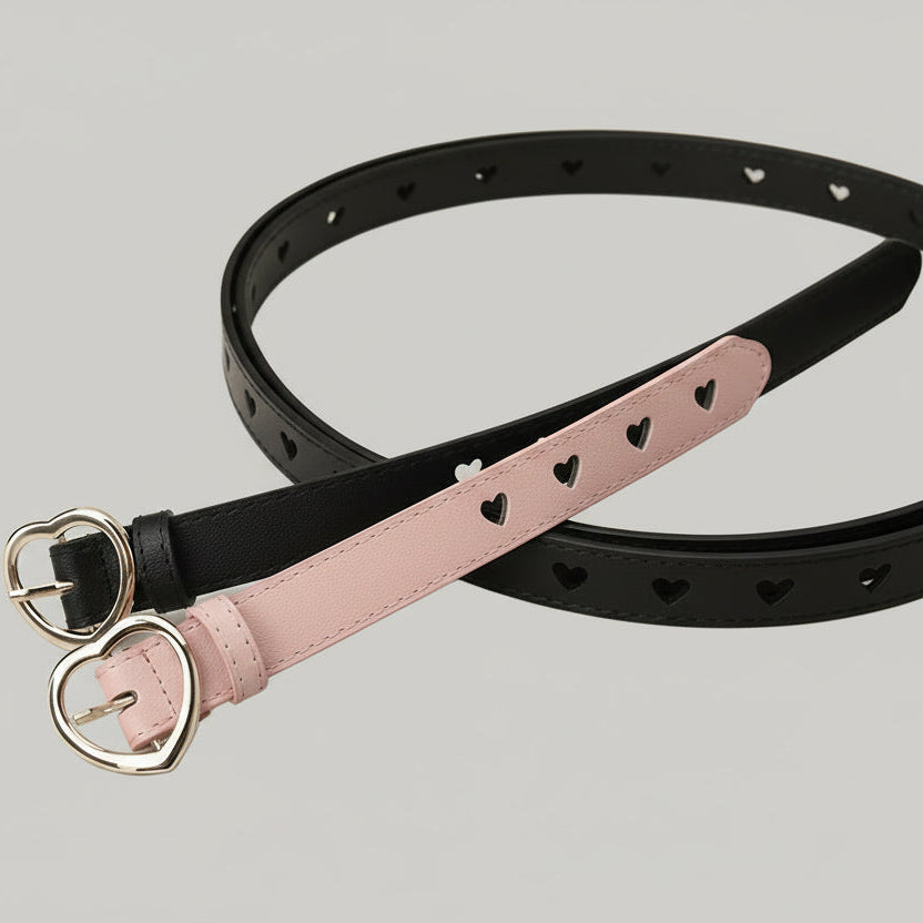 Ceinture femme à boucle ardillon cœur creux