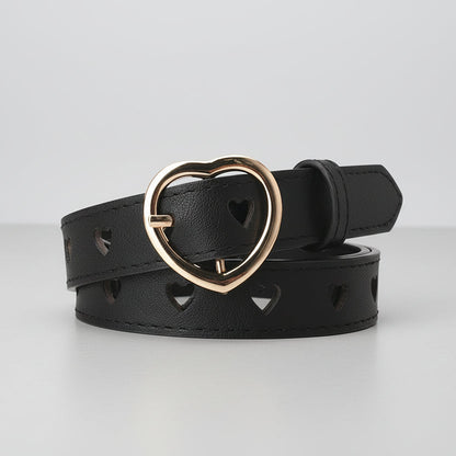 Ceinture femme à boucle ardillon cœur creux