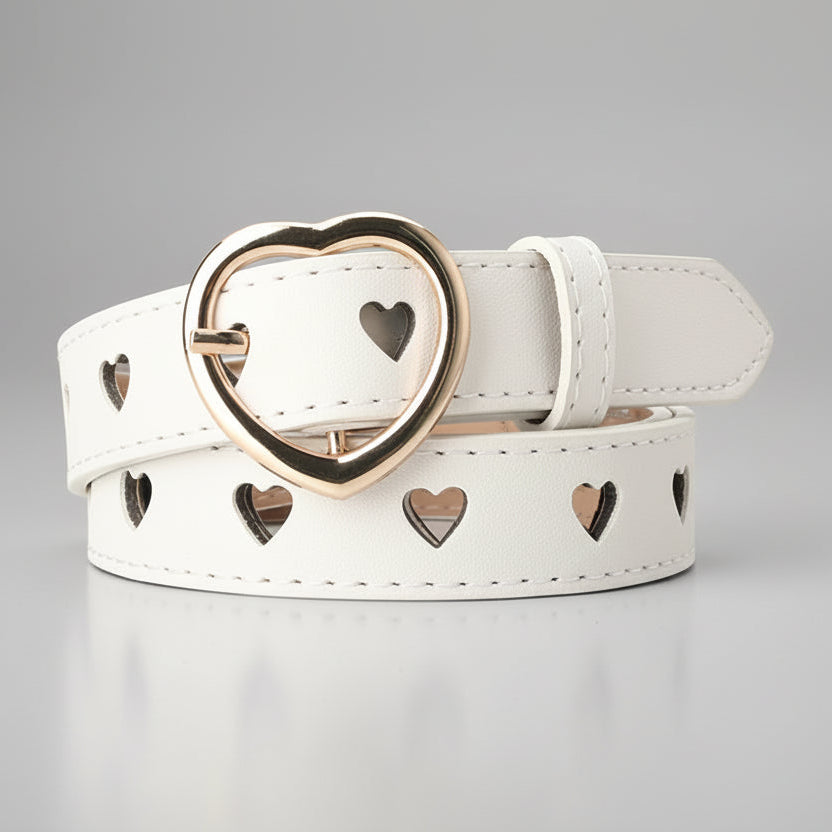 Ceinture femme à boucle ardillon cœur creux