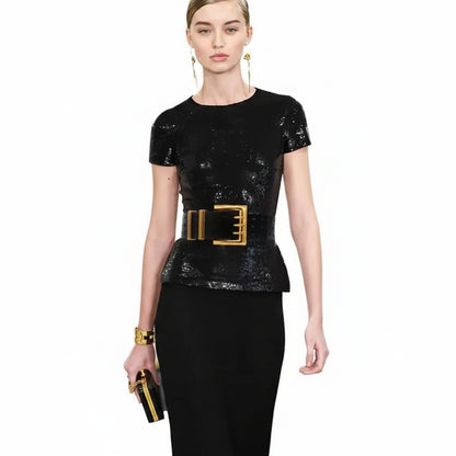 Ceinture femme en cuir véritable — boucle bronze