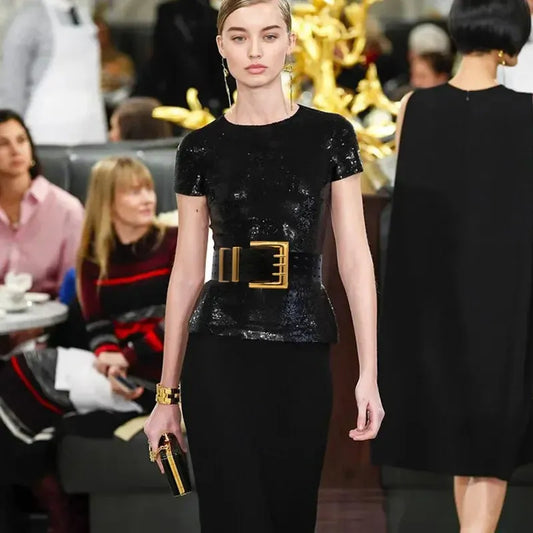 Ceinture femme en cuir véritable — boucle bronze