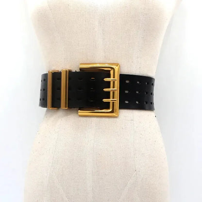 Ceinture femme en cuir véritable — boucle bronze