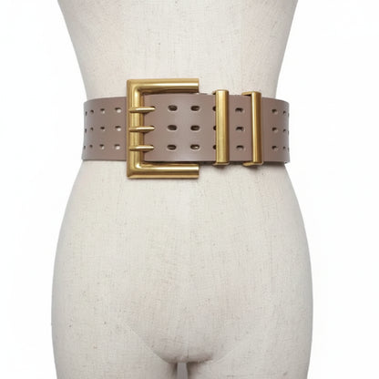 Ceinture femme en cuir véritable — boucle bronze