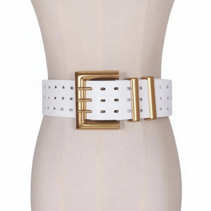 Ceinture femme en cuir véritable — boucle bronze