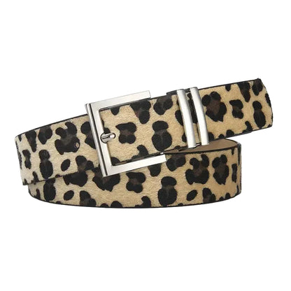 Ceinture femme en simili cuir avec boucle ardillon argentée