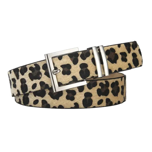 Ceinture femme en simili cuir avec boucle ardillon argentée