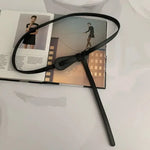 Ceinture fine en cuir pour femme avec nœud à nouer - Vignette | Ceintelle