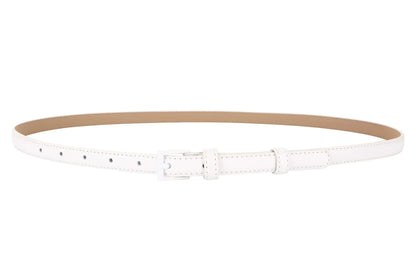 Ceinture fine en cuir véritable pour femme