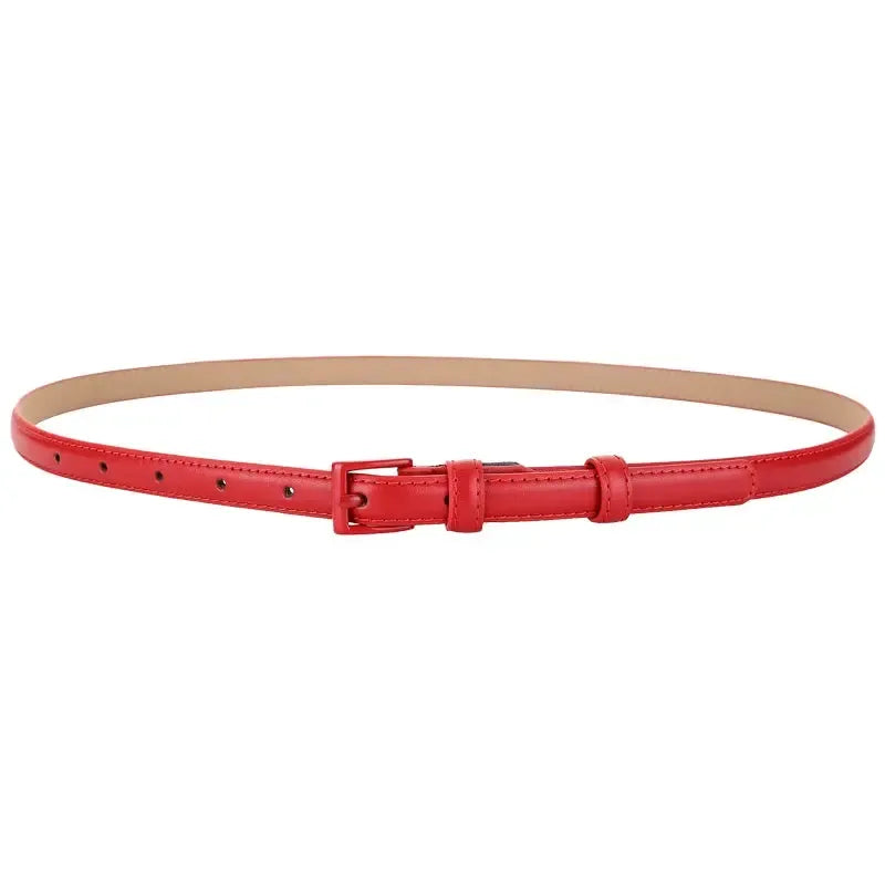 Ceinture fine en cuir véritable pour femme
