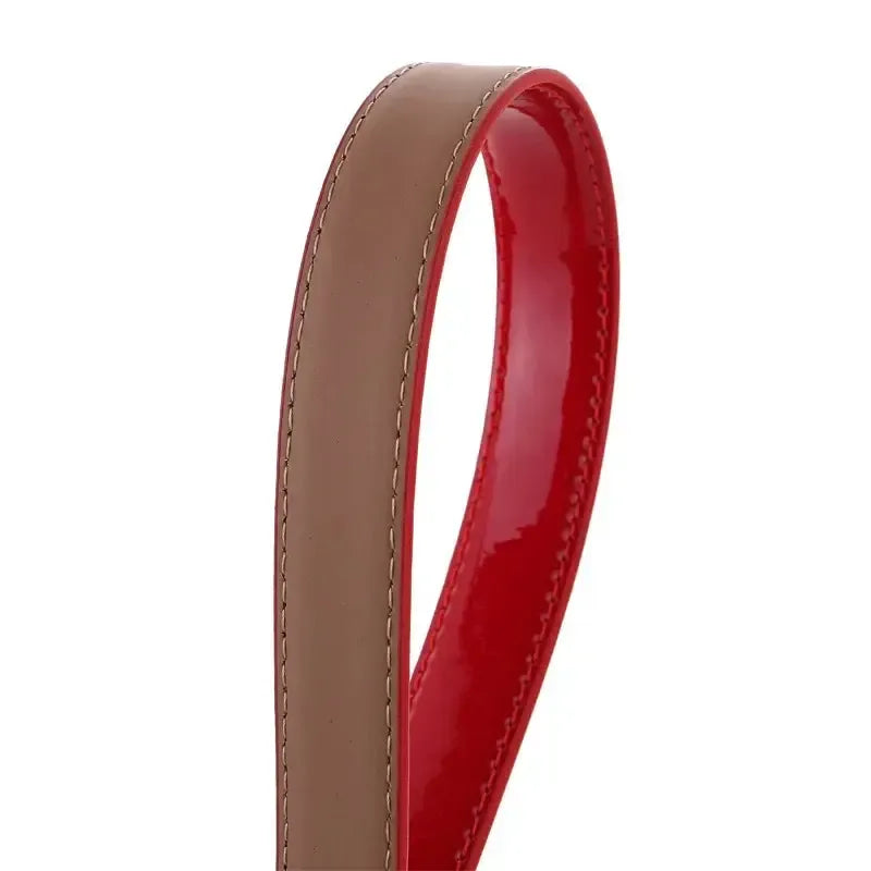 Ceinture fine en cuir vernis avec boucle strass