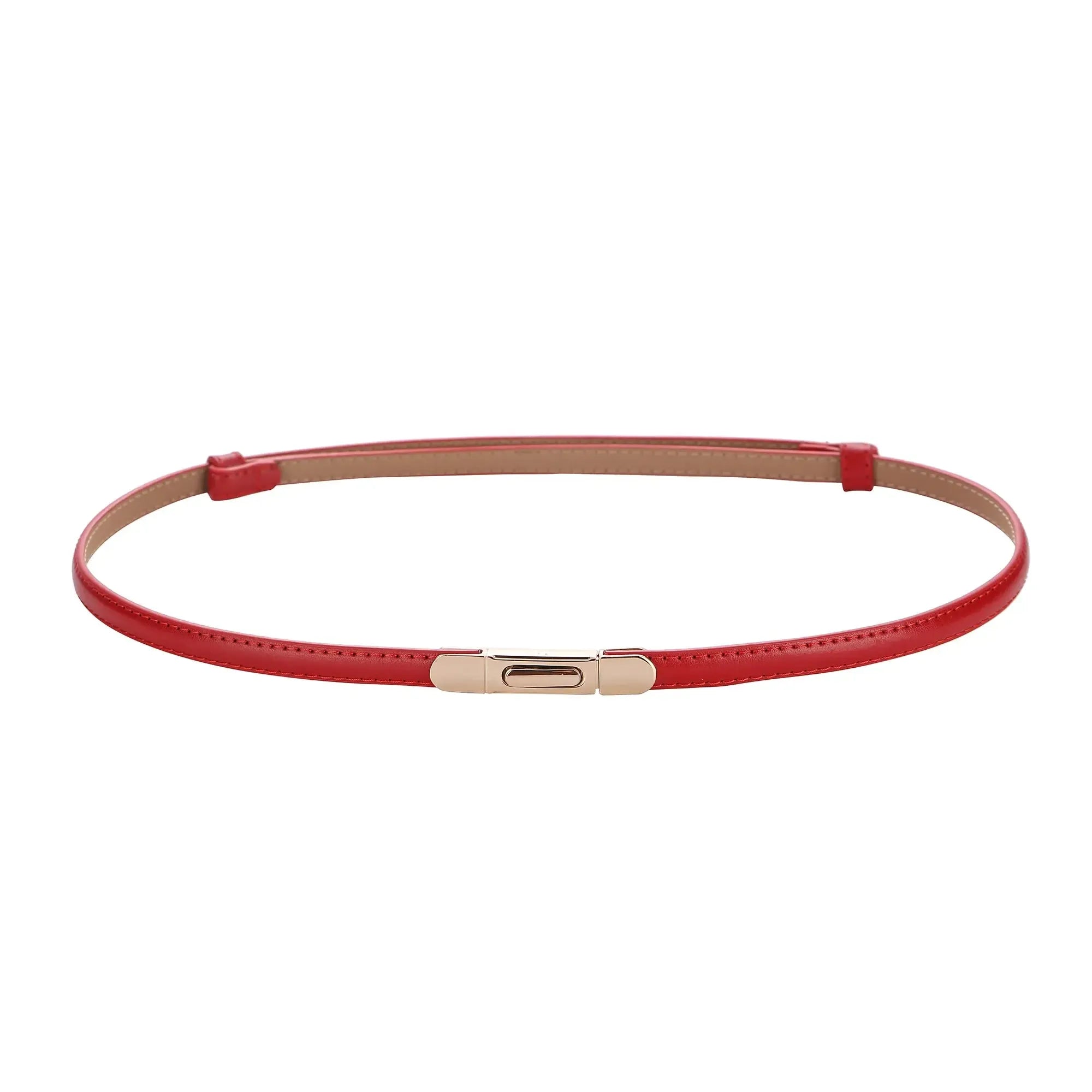 Ceinture fine femme – Réglable avec boucle dorée