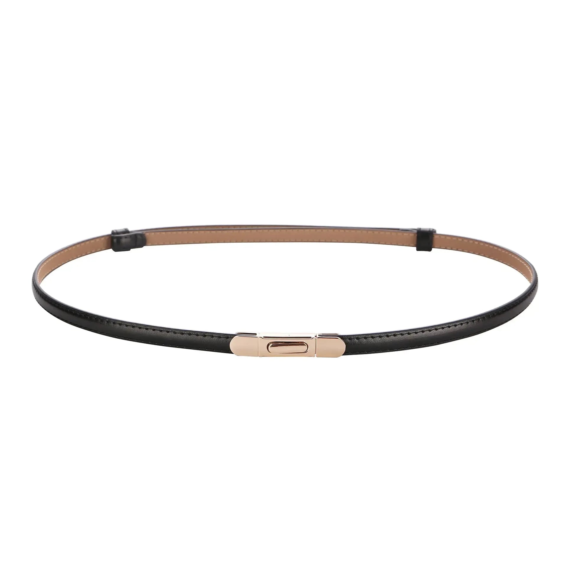 Ceinture fine femme – Réglable avec boucle dorée