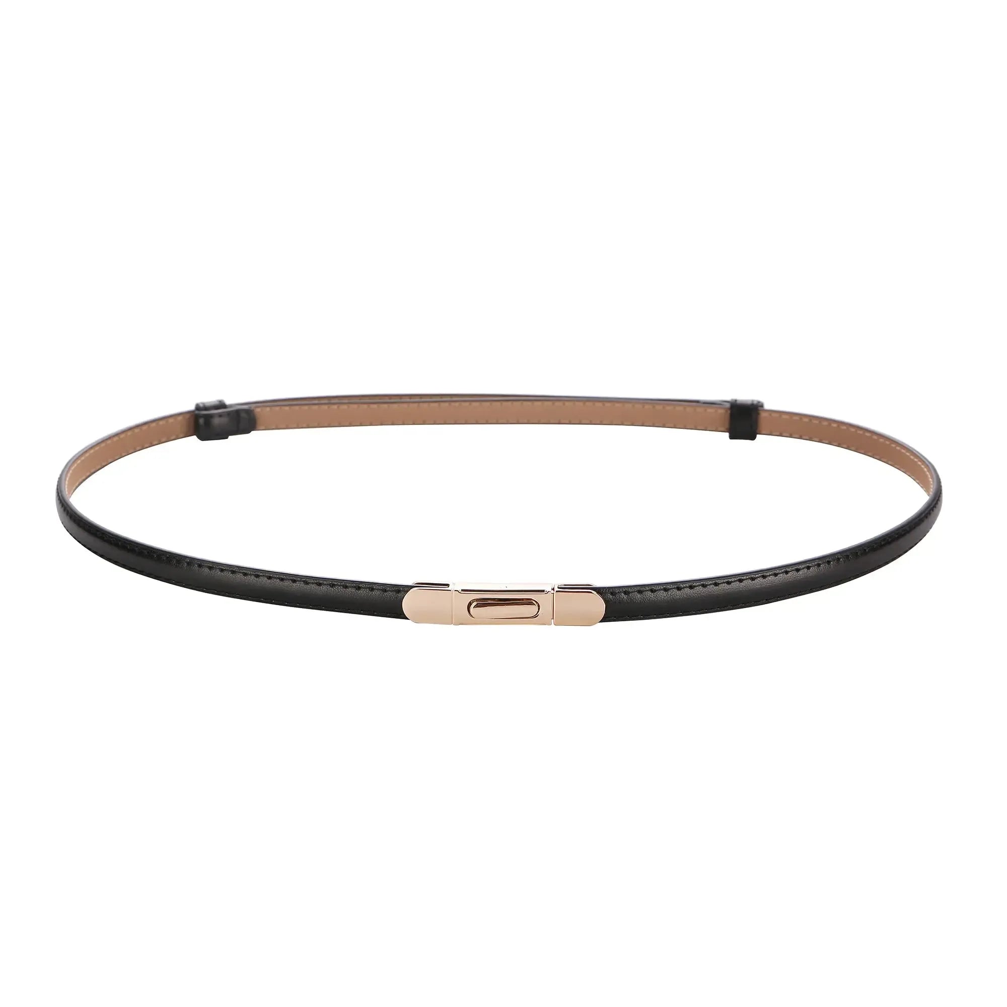 Ceinture fine femme – Réglable avec boucle dorée