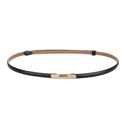 Ceinture fine femme – Réglable avec boucle dorée