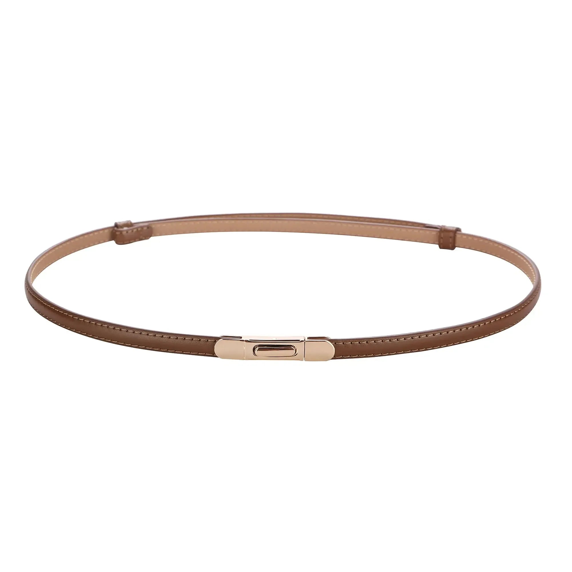 Ceinture fine femme – Réglable avec boucle dorée