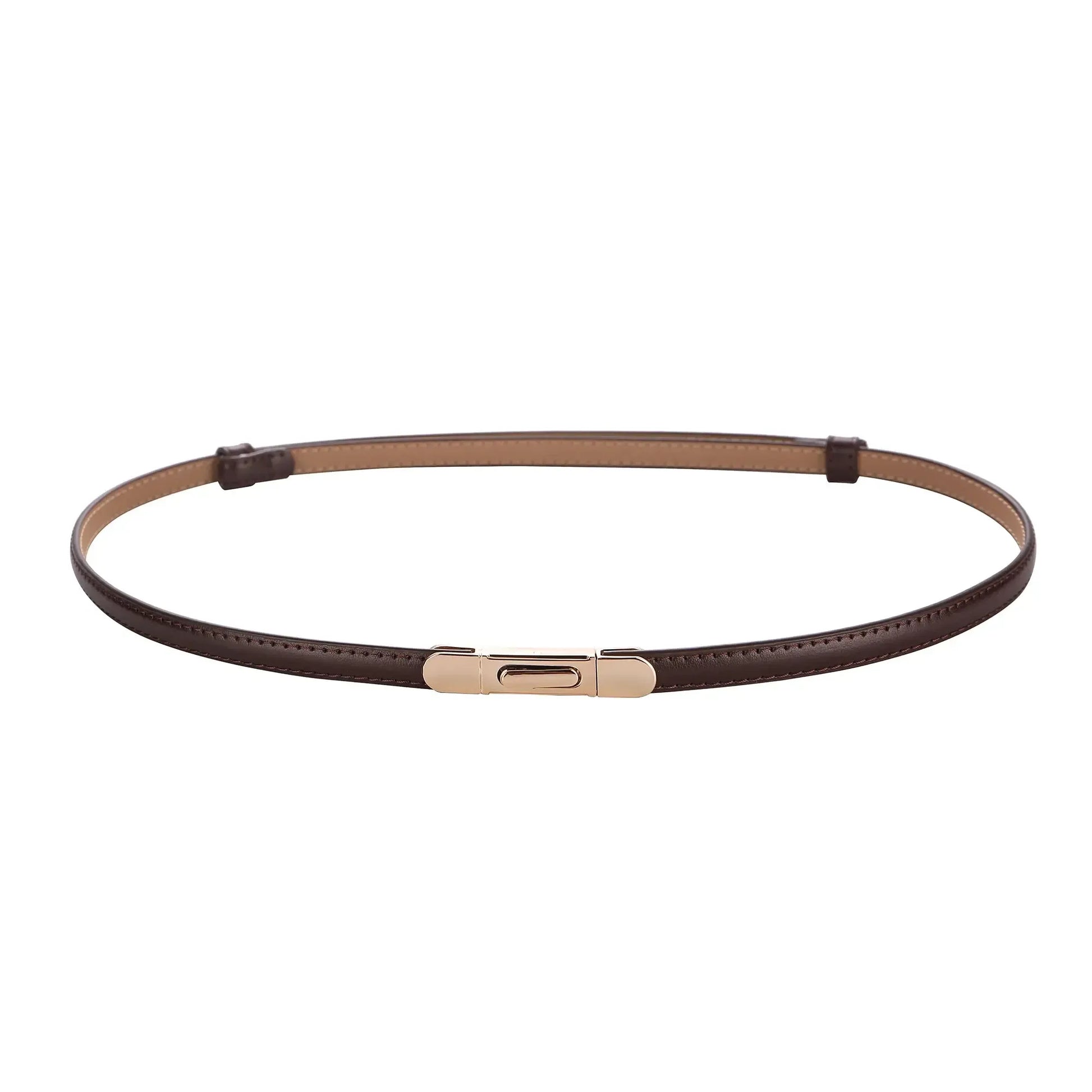 Ceinture fine femme – Réglable avec boucle dorée