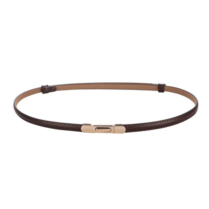 Ceinture fine femme – Réglable avec boucle dorée