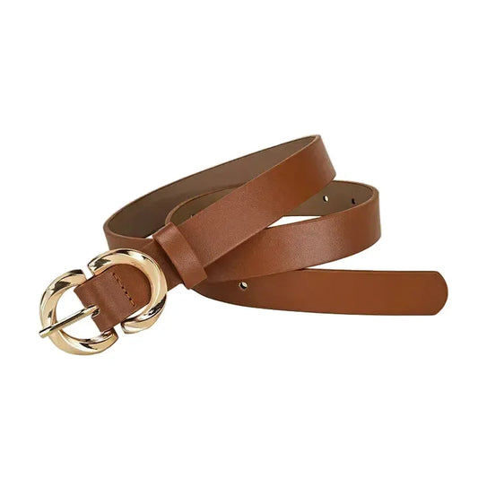 Ceinture fine vegan pour femme avec Boucle en Alliage Spirale