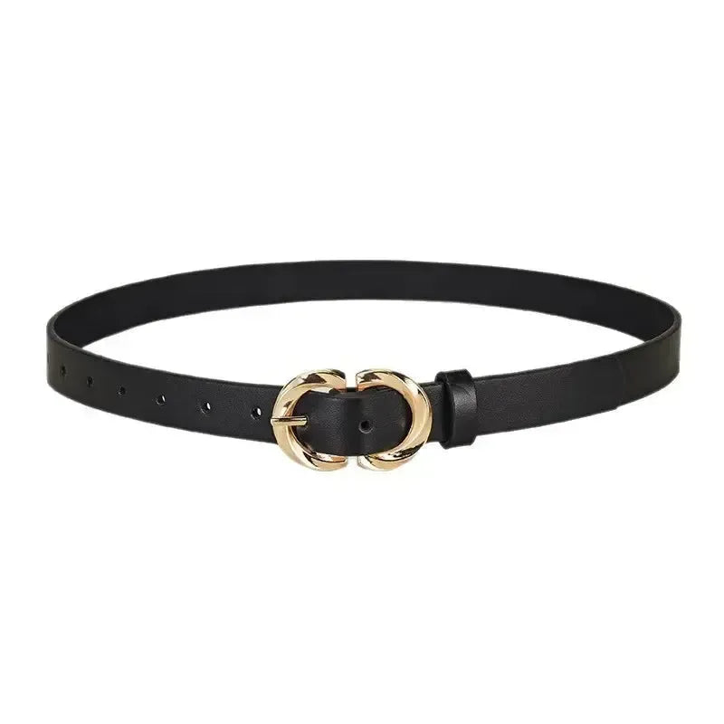 Ceinture fine vegan pour femme avec Boucle en Alliage Spirale