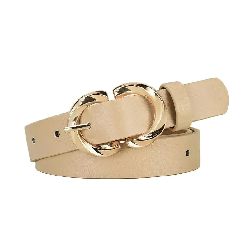 Ceinture fine vegan pour femme avec Boucle en Alliage Spirale
