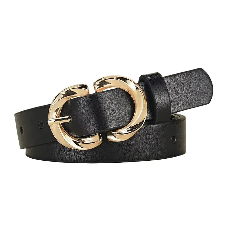 Ceinture fine vegan pour femme avec Boucle en Alliage Spirale