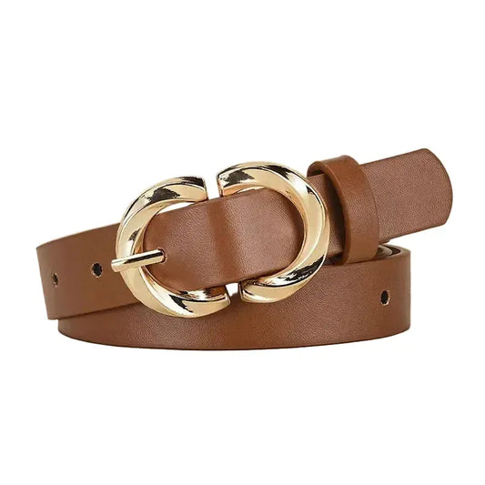 Ceinture fine vegan pour femme avec Boucle en Alliage Spirale