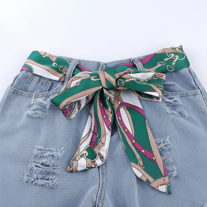 Ceinture foulard en mousseline de soie légère