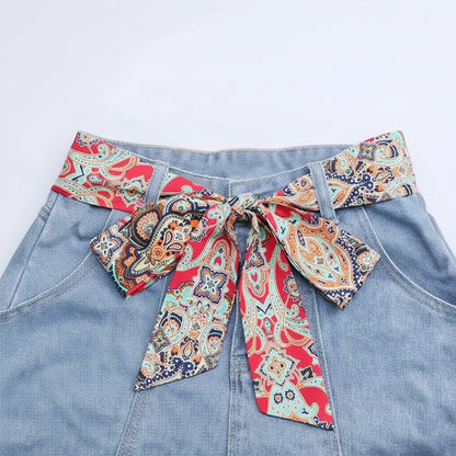 Ceinture foulard en mousseline de soie légère