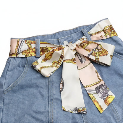 Ceinture foulard en mousseline de soie légère