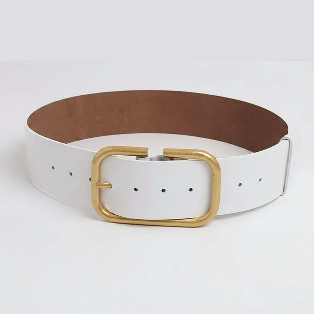 Ceinture grande taille femme — cuir véritable et large sangle
