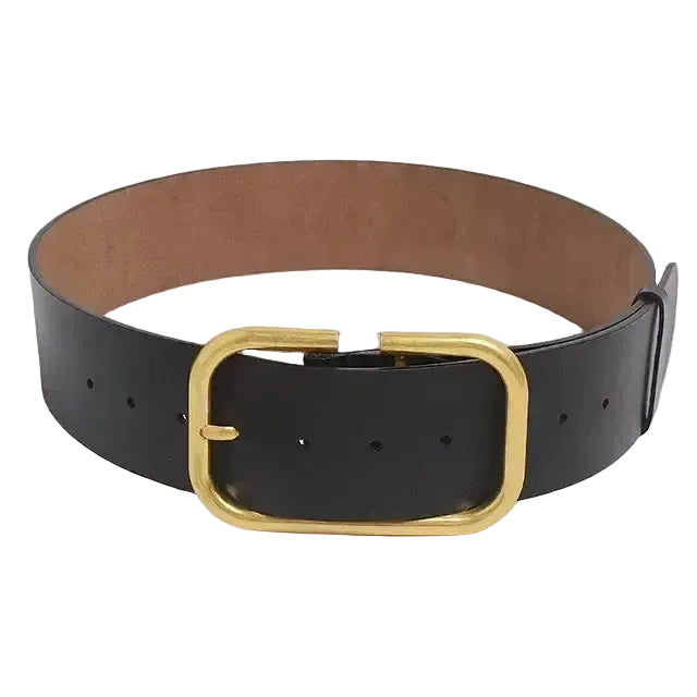 Ceinture grande taille femme — cuir véritable et large sangle