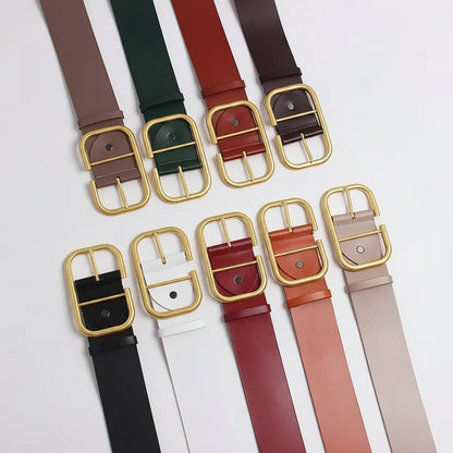 Ceinture grande taille femme — cuir véritable et large sangle