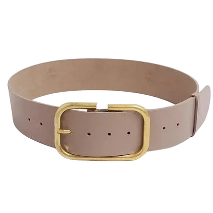 Ceinture grande taille femme — cuir véritable et large sangle