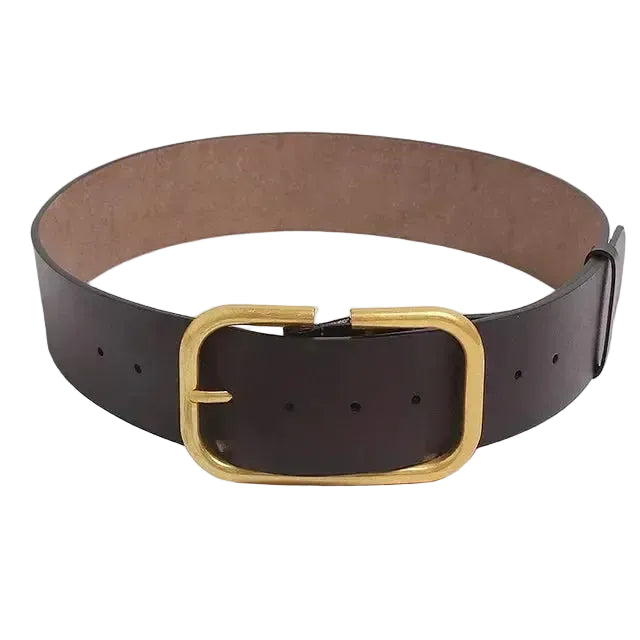 Ceinture grande taille femme — cuir véritable et large sangle